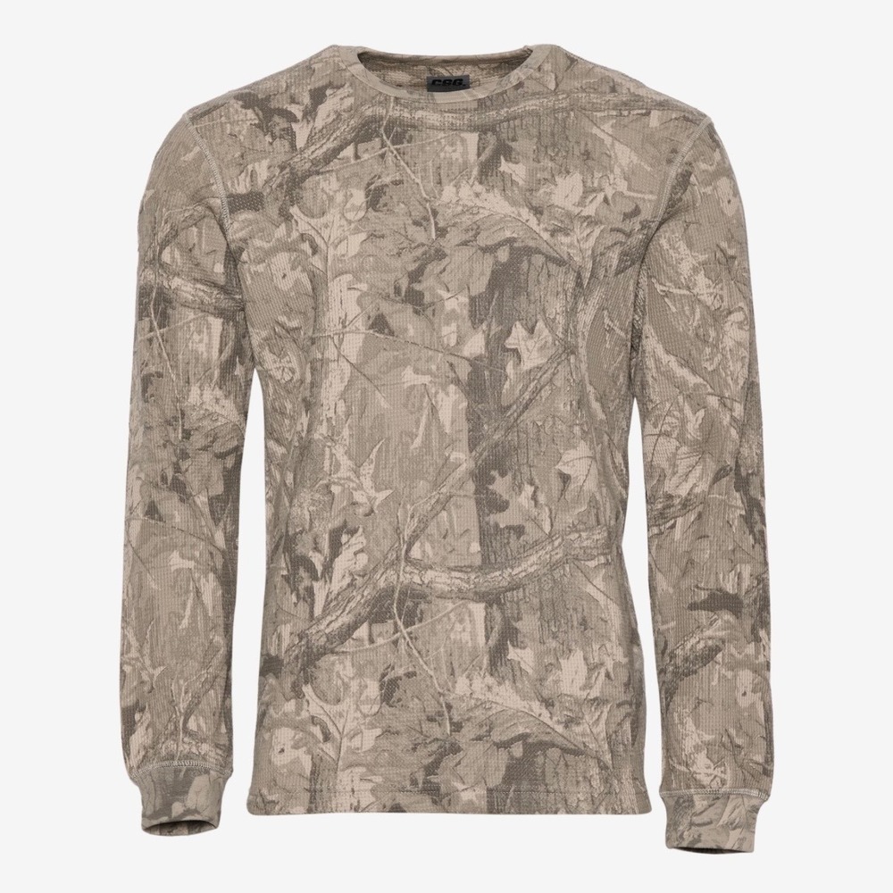 CSG Men's Thermal Long Sleeve T-Shirt – Light Real Camo – XL – NWT